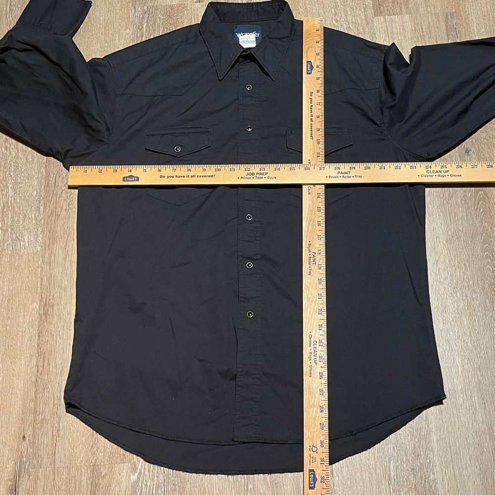 Wrangler Western Shirt Mens Long Sleeve Button Up Black Cowboy Rodeo - Picture 4 of 8